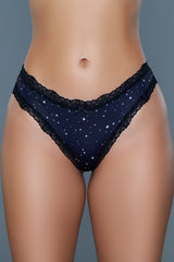 BeWicked Jade Low Rise Thong 3 Pack Panties Black Gray White