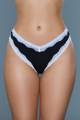 BeWicked Sam Thong 3 Pack Panties Black Gray White