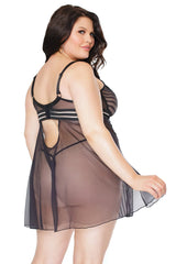 Coquette Queen Soul Connection Babydoll & G-String Black