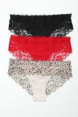 Be Wicked Arlo Bikini Panty 3 Pack Black/Red/Leopard