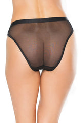 Coquette Queen Sheer Temptation Panty Crotchless Black