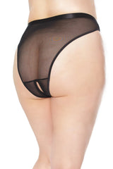 Coquette Queen Sheer Temptation Panty Crotchless Black