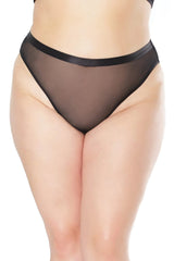 Coquette Queen Sheer Temptation Panty Crotchless Black