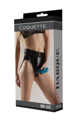 Coquette Power Play Harness Thong Black