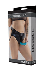 Coquette Queen Power Play Harness Thong Black