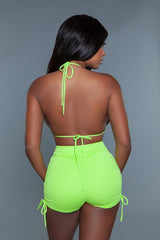 BeWicked Sun Kissed Swimsuit Triangle Bikini Neon Green