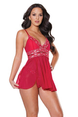 Coquette Queen Seeing Red Babydoll & Thong