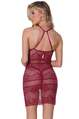 Coquette Pinot Noir Chemise Underwire Red
