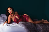 Soft Underwire Babydoll & Thong Merlot-Rebel Romance