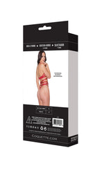 Coquette Matte Wet Look Underwire Open Cups Bra Set Merlot Red-Rebel Romance