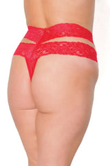 Coquette Queen Worth The Wait High Waist Thong Red