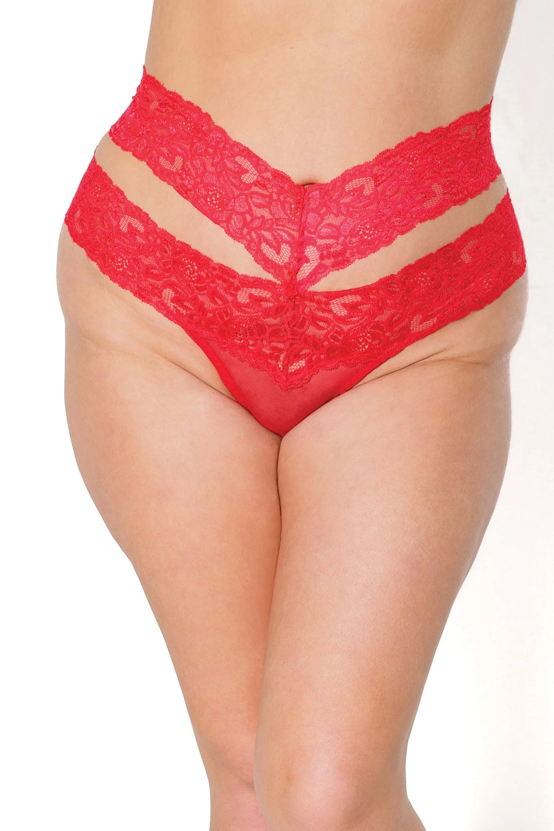 Coquette Queen Worth The Wait High Waist Thong Red