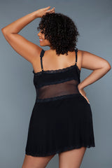 BeWicked Plus Queen Alexi Slip Nightie Nightgown Black