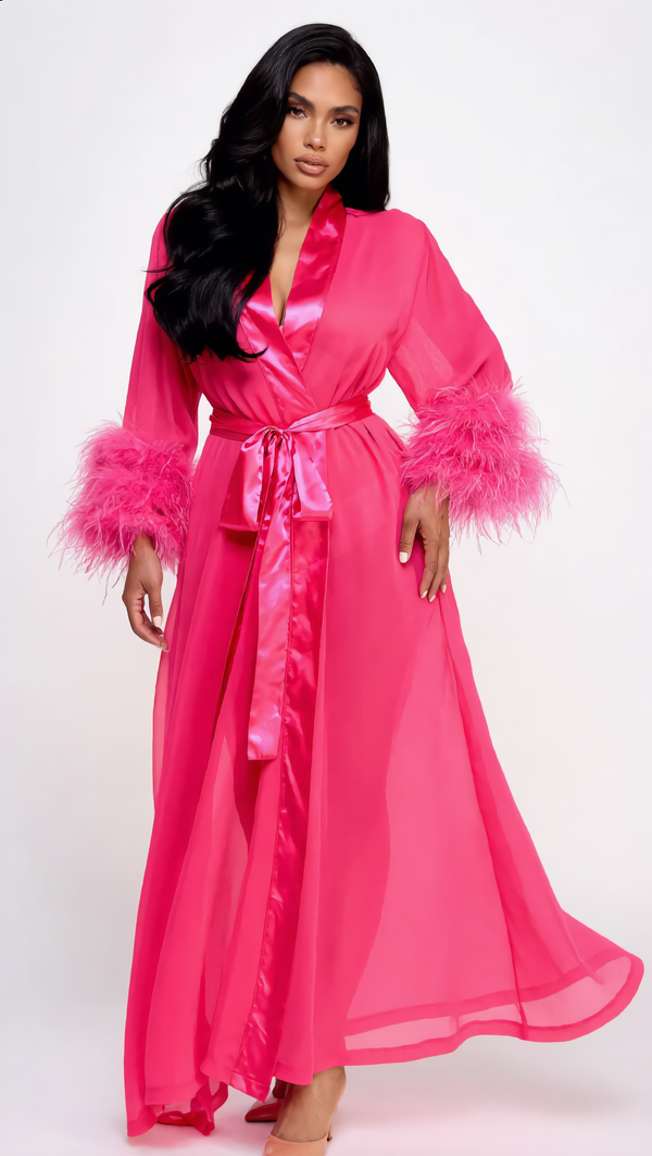 Be Wicked Sahar Robe Hot Pink