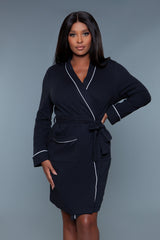 Be Wicked Waffle Robe Black