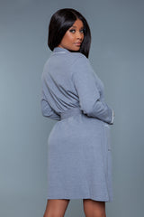 BeWicked Waffle Robe Grey