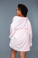 BeWicked Kaylee Plush Robe Pink White