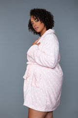 BeWicked Kaylee Plush Robe Pink White