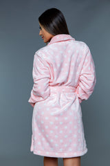 BeWicked Kaylee Plush Robe Pink White