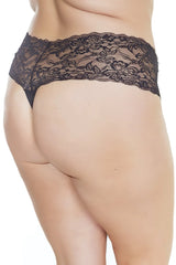 Coquette Queen Lace Yourself Thong Black