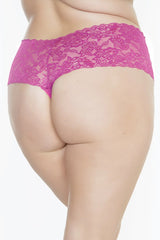 Coquette Lace Yourself Thong Black