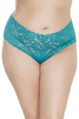 Coquette Lace Yourself Thong Teal