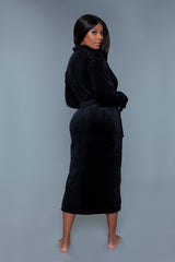 BeWicked Helena Full Length Plush Robe Black