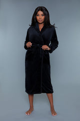 BeWicked Helena Full Length Plush Robe Black