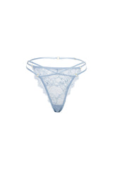 Oh la la Cheri Indie Eyelash Lace Tanga with Adjustable Crossing Waistband Brunnera Blue