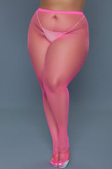 BeWicked Up All Night Pantyhose Fishnet Hot Pink