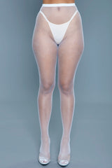 BeWicked Up All Night Pantyhose Fishnet White