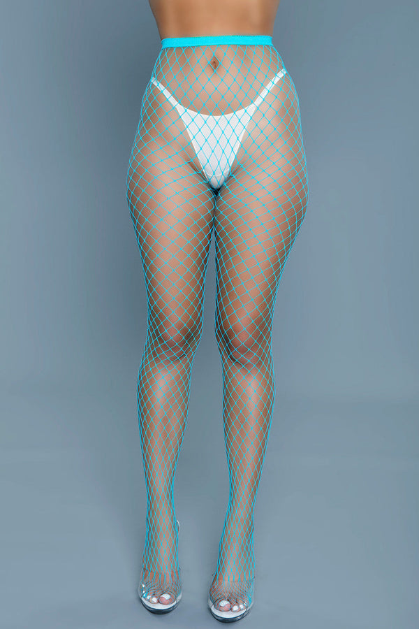 BeWicked Can't Back Down Pantyhose Turquoise Blue