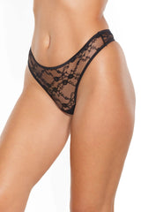 Coquette Petal Pusher Thong Black