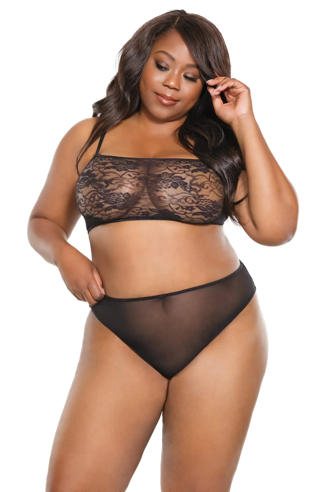 Coquette Queen Sheer Envy Panty Black