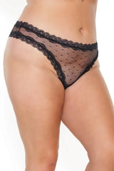 Coquette Queen Kiss Me Crotchless Panty Black