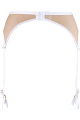Duchessa Sheer Garter Belt White/Nude