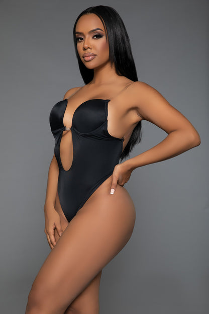 BeWicked Shapewear Looking Curvy Bodysuit Shaper Black