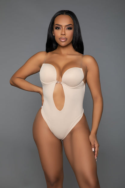 BeWicked Shapewear Looking Curvy Bodysuit Shaper Beige