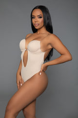 Be Wicked Queen Looking Curvy Bodysuit Shaper Nude