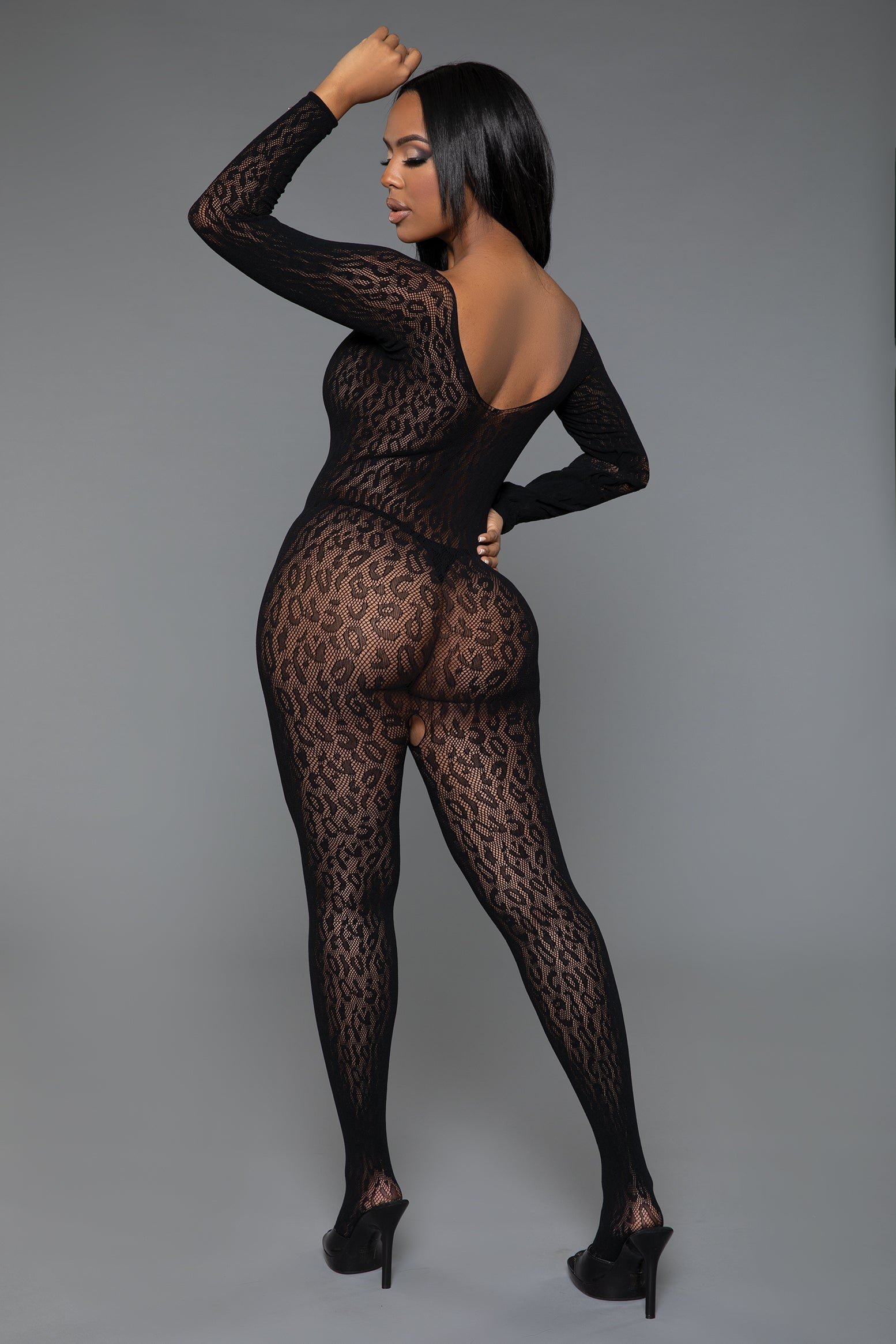 BeWicked Animal Instinct Catsuit Bodystocking Black