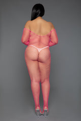 BeWicked Queen Catch Me Bodystocking Hot Pink