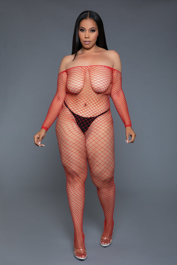 BeWicked Queen Catch Me Bodystocking Red