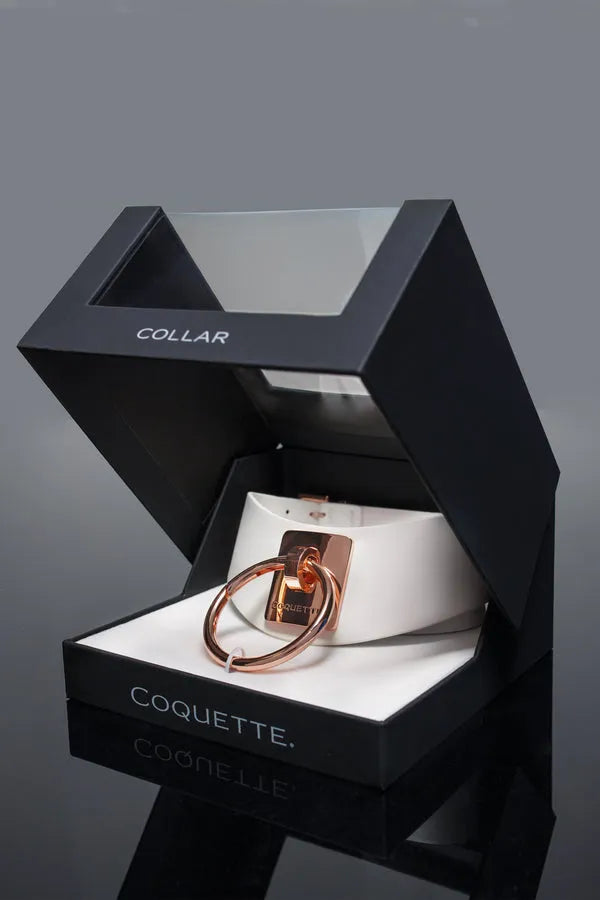 Coquette Pleasure Collection Adjustable Collar White/Rose Gold-Rebel Romance