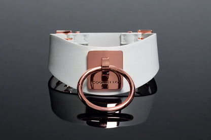 Coquette Pleasure Collection Adjustable Collar White/Rose Gold-Rebel Romance