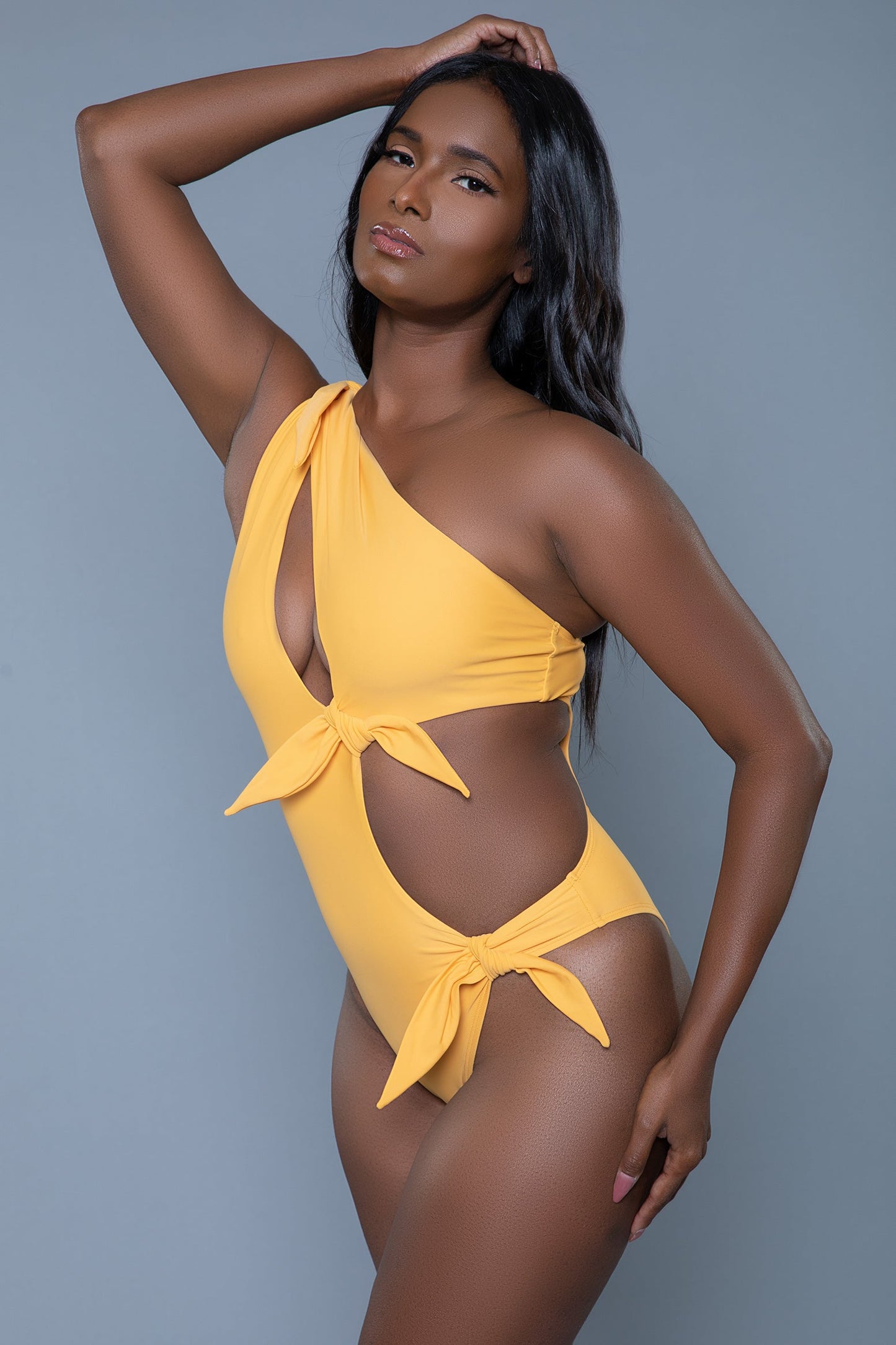 BeWicked Swimwear Elizabeth Asymmetrical Swimsuit One Piece Yellow