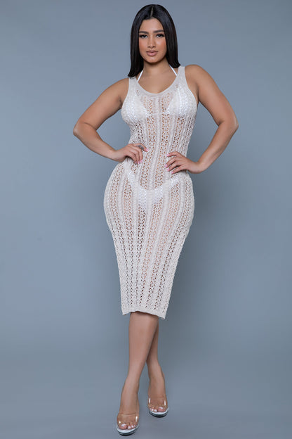 BeWicked Delilah Midi Dress Swimwear Cover Up Cream