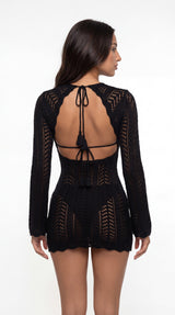 Be Wicked Kinsley Crochet Mini Dress Black