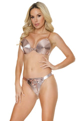 Coquette Pleasure Collection Rose Gold Grommet Bra Set-Rebel Romance