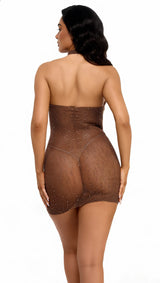 BeWicked Samantha Rhinestone Bling Mini Dress Bodystocking