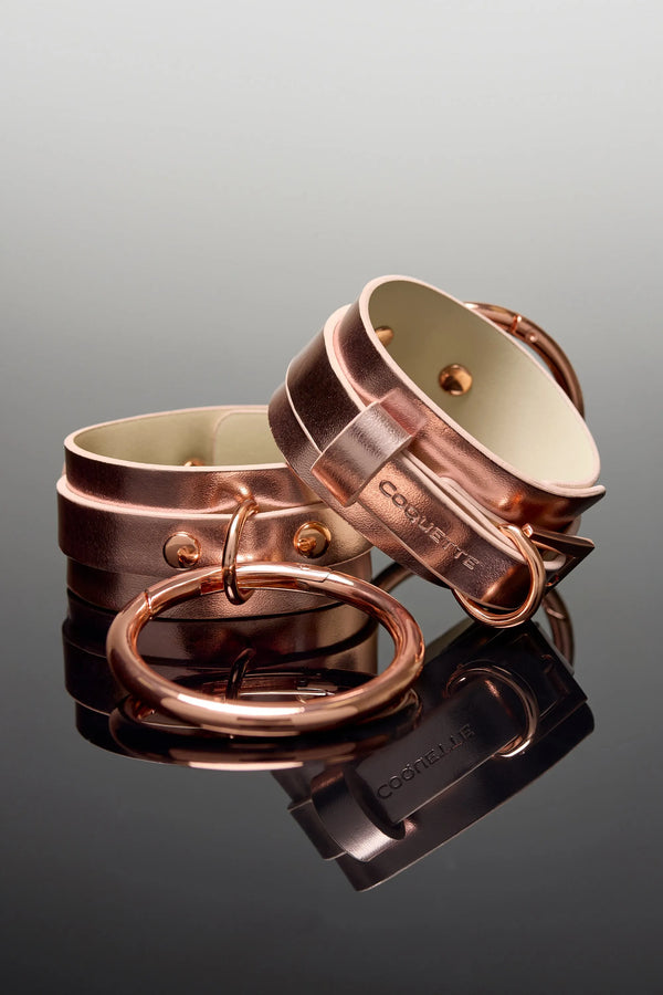 Coquette Pleasure Collection Wrist Cuffs - Rose Gold-Rebel Romance